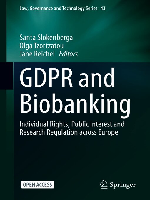 Title details for GDPR and Biobanking by Santa Slokenberga - Available